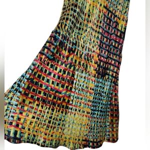 NWOT Blank London Maxi Skirt Silky XS Multicolor Abstract Art To Wear
